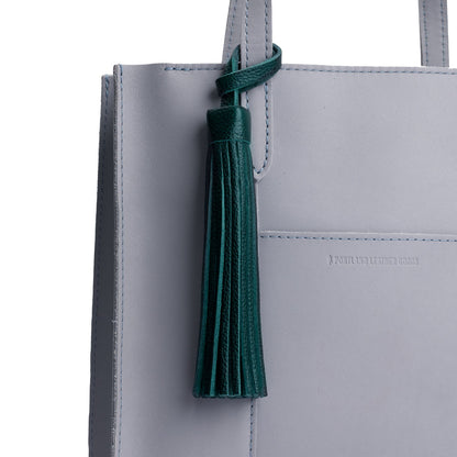 Forest Green | Fringed leather tassel with leather loop
