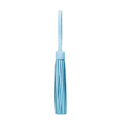 Glacial Blue*Jumbo | Fringed leather tassel with leather loop
