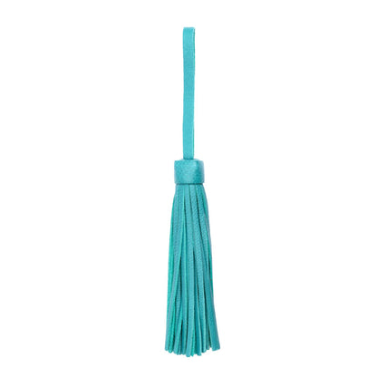 Seafoam | Fringed leather tassel with leather loop