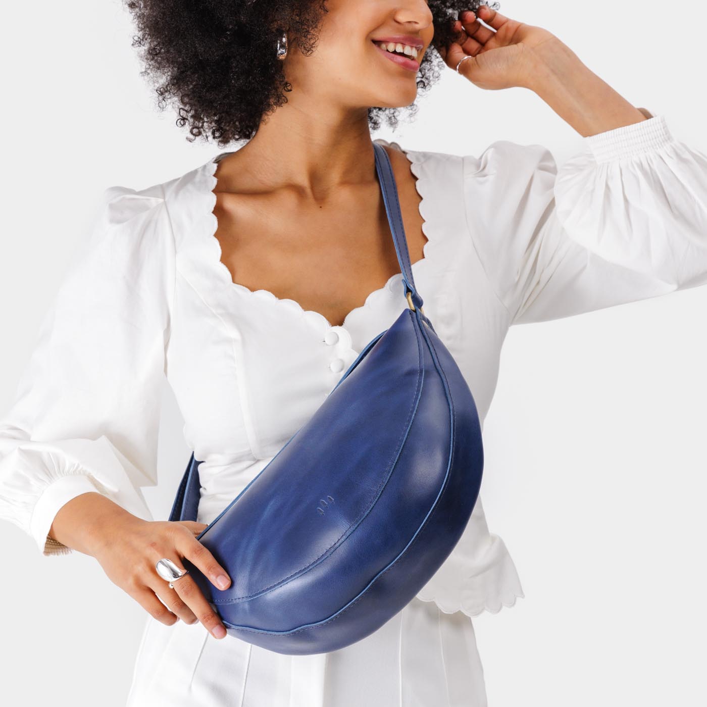Cowboy Blue*Large | Half circle shaped sling bag