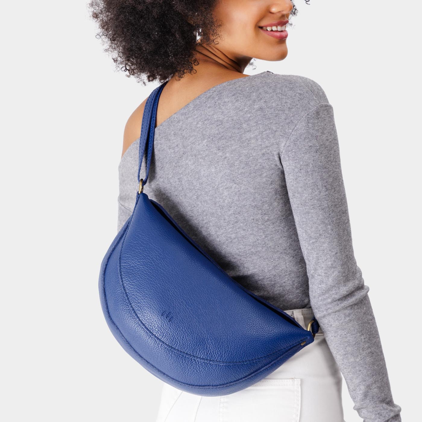 Molino Blue*Large | Half circle shaped sling bag