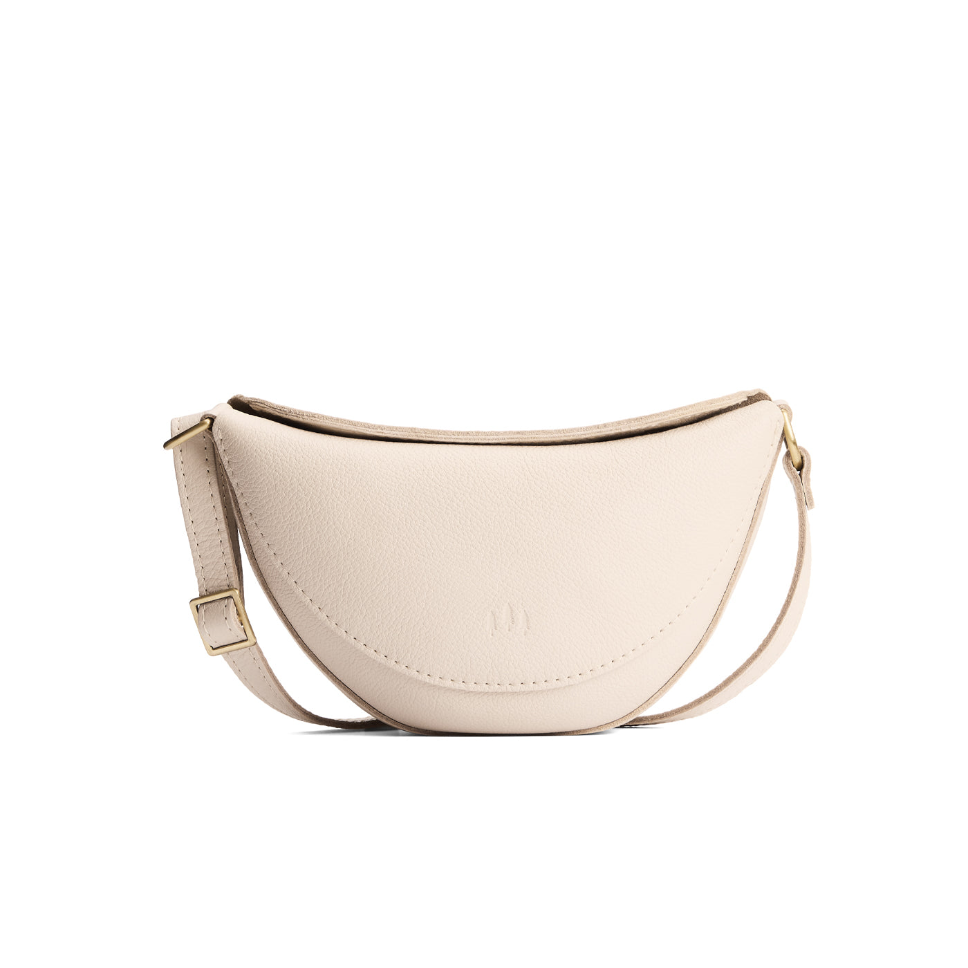 Pebbled Bone*Small | Half circle shaped sling bag