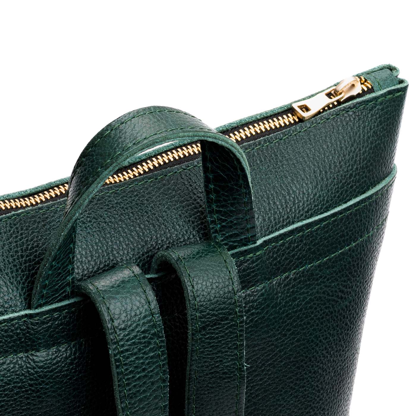 Forest Green | Rectangular slim leather backpack