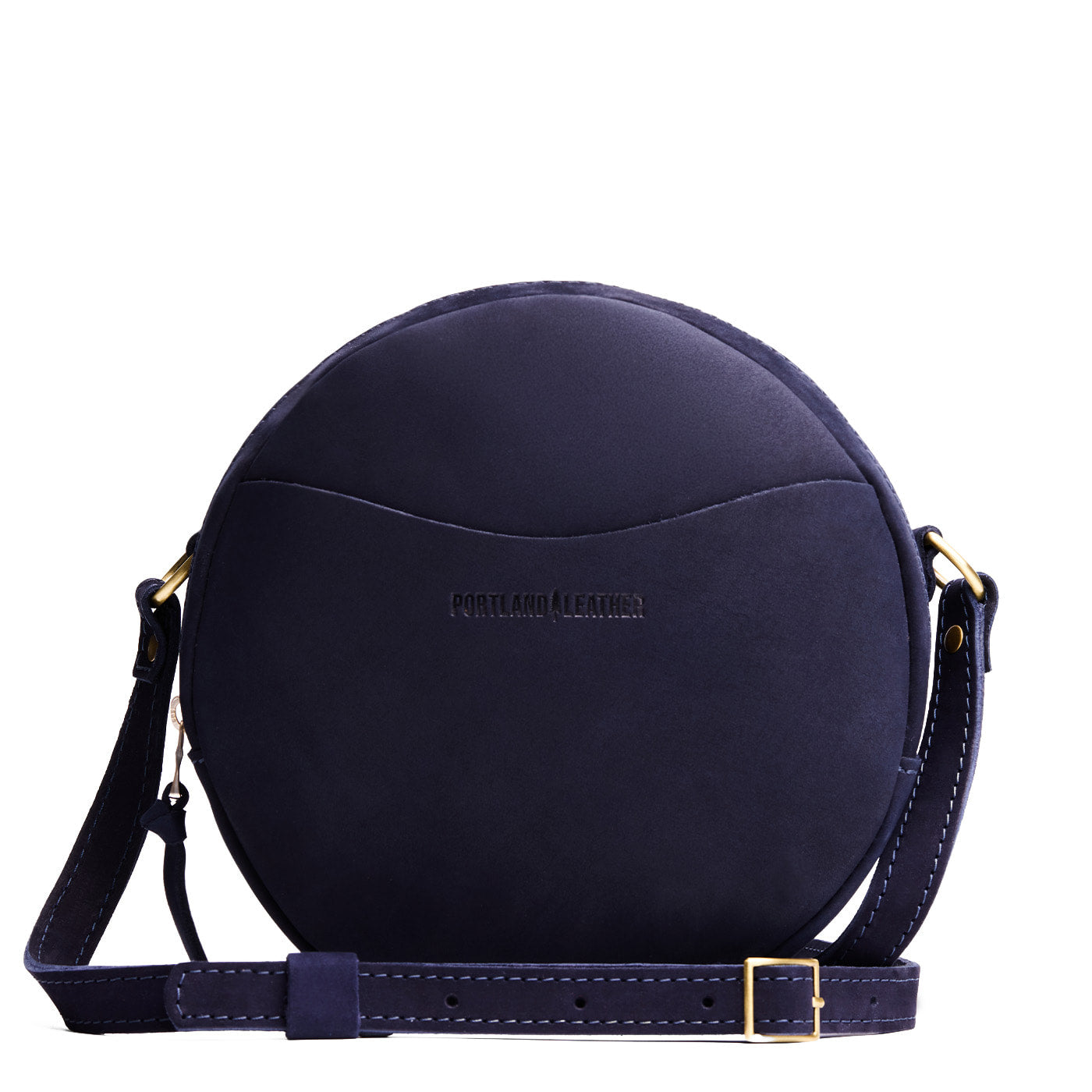 Velvet Blue*Large | Circle shaped crossbody bag with top zipper