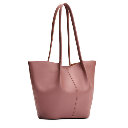 Sunkissed*Large | Wide bucket shaped tote bag with matching leather handles