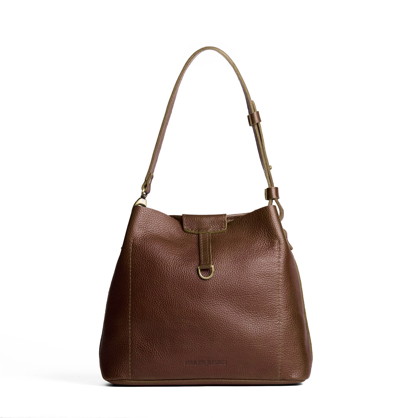 Asheville*Large | Symmetrical leather bag with leather drawstring closure and adjustable shoulder strap