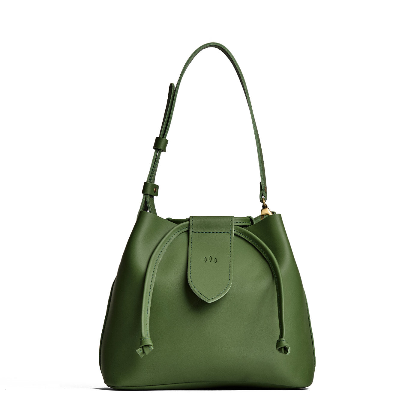 Cactus*Large | Symmetrical leather bag with leather drawstring closure and adjustable shoulder strap