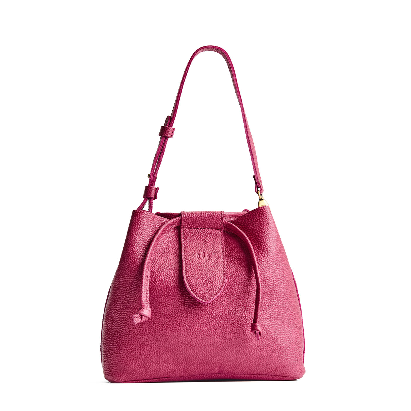 Wild Rose*Large | Symmetrical leather bag with leather drawstring closure and adjustable shoulder strap