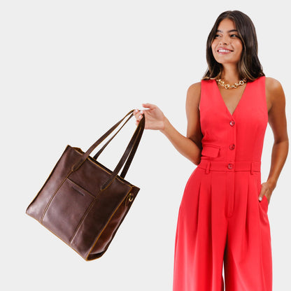 Coldbrew*North/South | Structured large tote bag with overlapping panels and crossbody strap