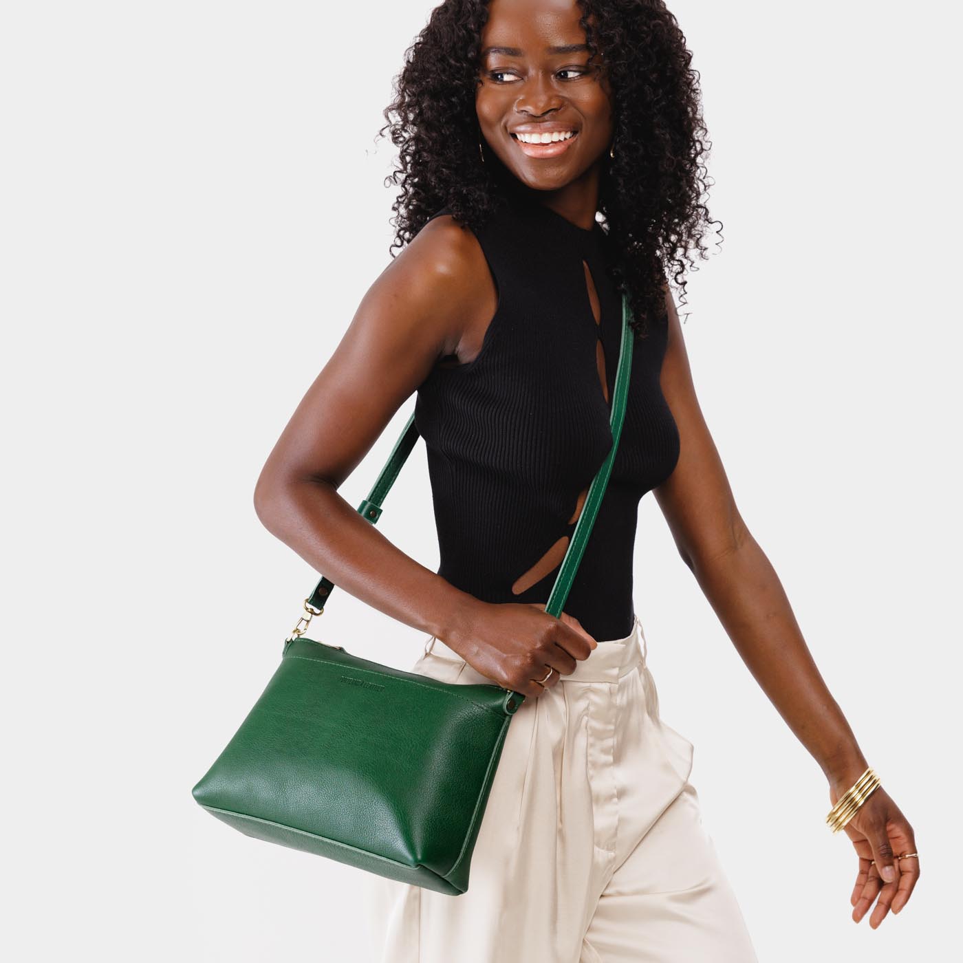 Bacalar*Large | Zip top crossbody bag with detachable strap