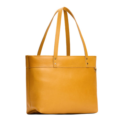 Sunshine*Large*Zipper | Leather tote bag with riveted straps and exterior key loop