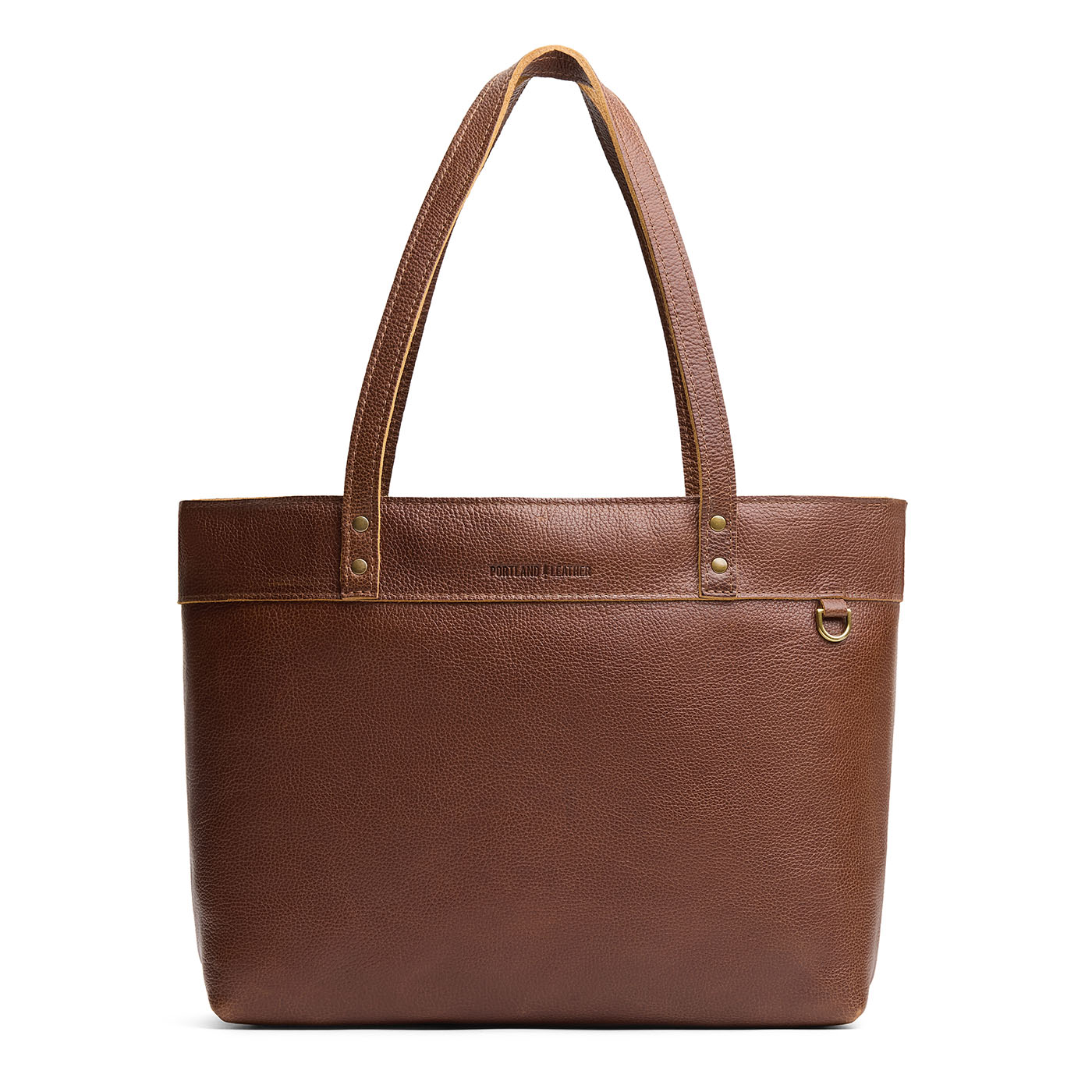 Asheville*Large*Zipper | Leather tote bag with riveted straps and exterior key loop
