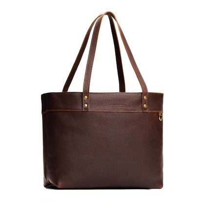 Coldbrew*Large*Zipper | Leather tote bag with riveted straps and exterior key loop