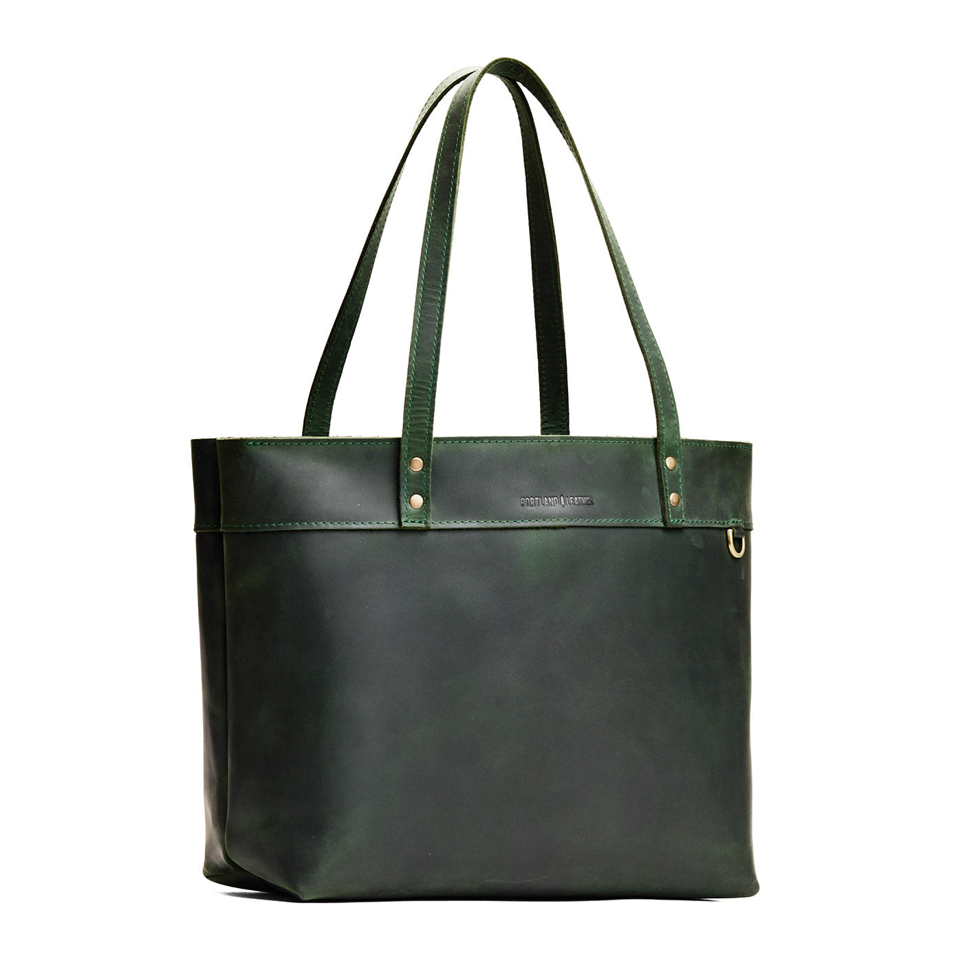 Evergreen*Large*Zipper | Leather tote bag with riveted straps and exterior key loop
