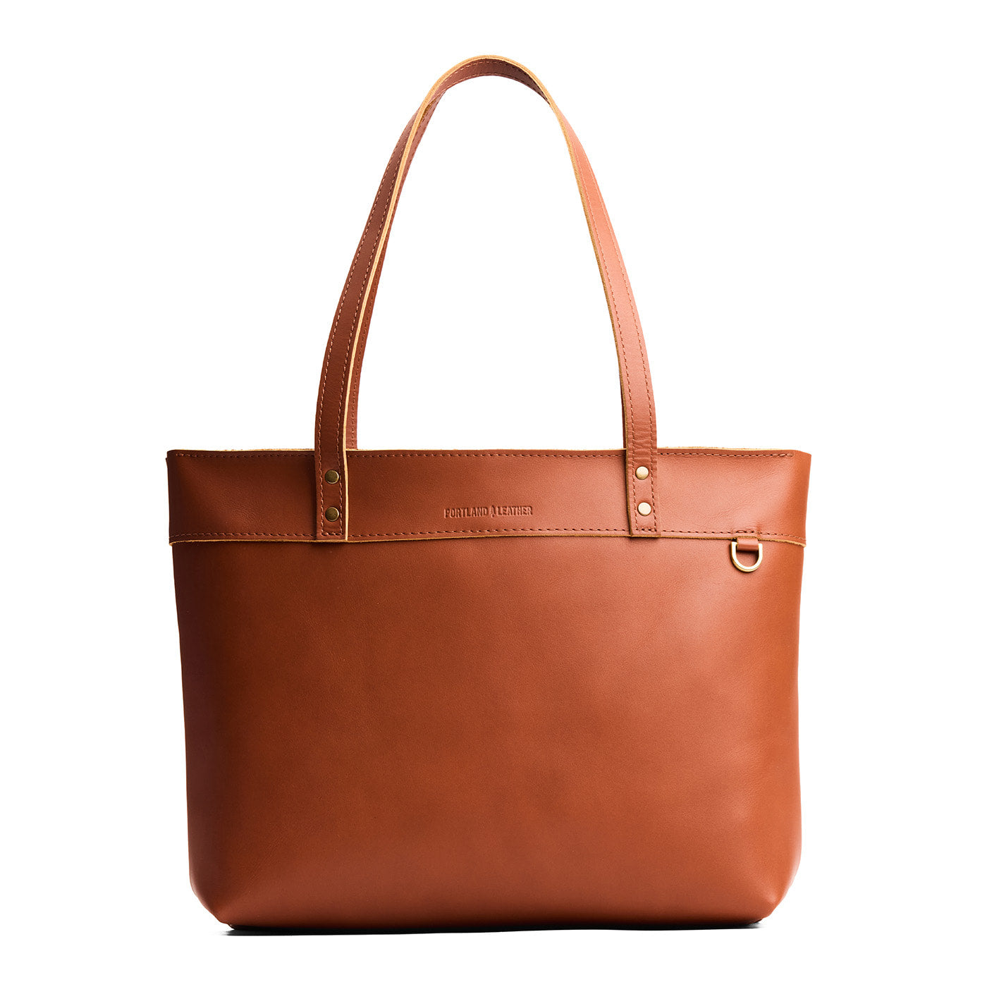 Honey*Large*Zipper | Leather tote bag with riveted straps and exterior key loop