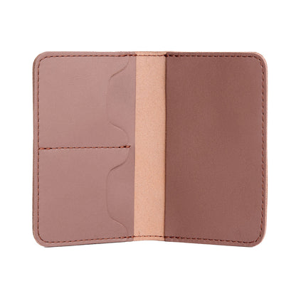 Sunkissed | Leather passport case with PLG logo open shot