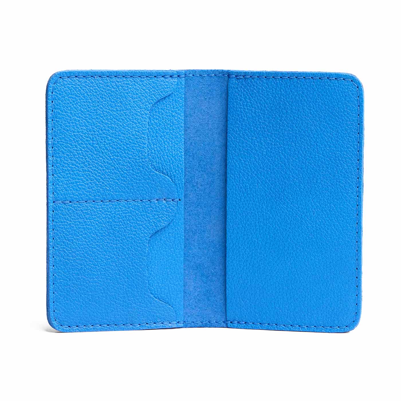 Skydive | Leather passport case with PLG logo open shot