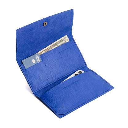 Astro Blue | Leather wallet with snap closure