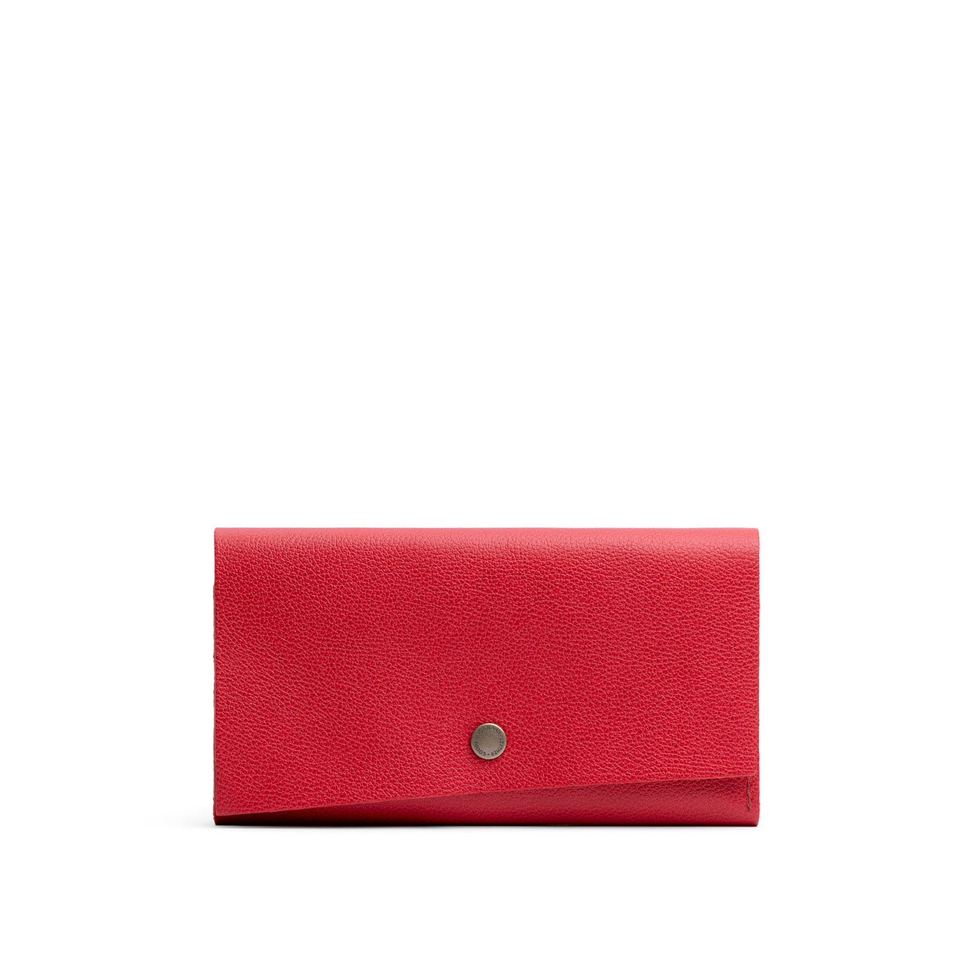 Cherry | Leather wallet with snap closure