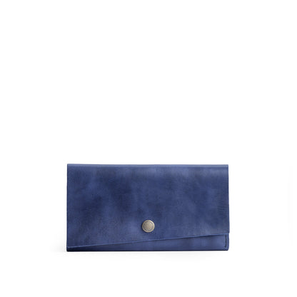 Cowboy Blue | Leather wallet with snap closure