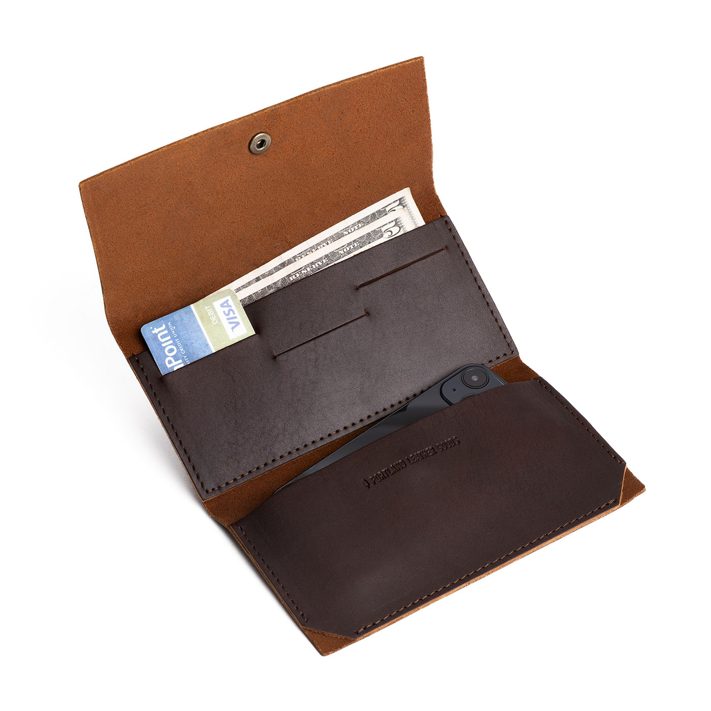 Grizzly | Leather wallet with snap closure