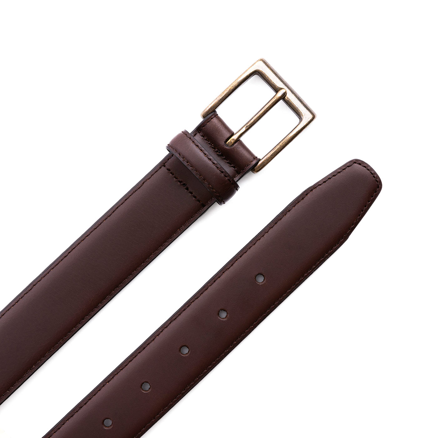 Umber | Leather belt with antiqued brass buckle