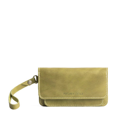 Anjou | Leather wallet clutch with wristlet and magnetic closure