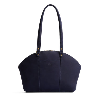 Velvet Blue*Large | A half circle crossbody bag with handles and removable crossbody strap