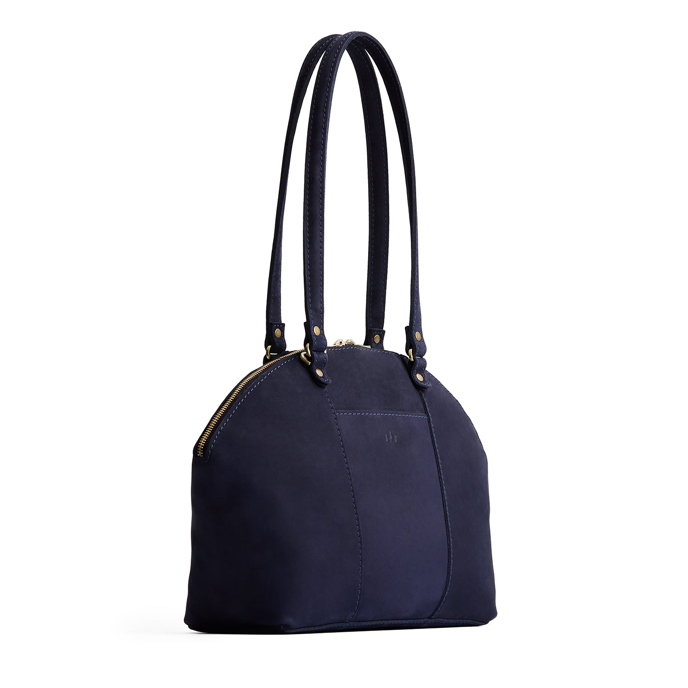 Velvet Blue*Large | A half circle crossbody bag with handles and removable crossbody strap