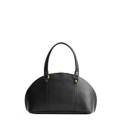 Black*Small | A half circle crossbody bag with handles and removable crossbody strap