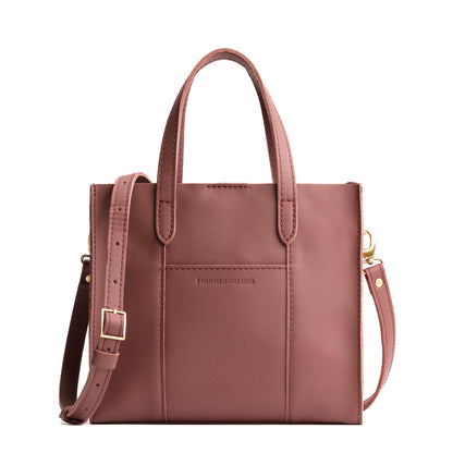Sunkissed*Classic | Structured mid-size tote bag with overlapping panels and crossbody strap