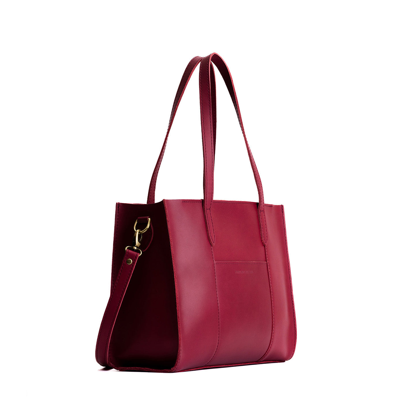 Berry Good*East/West | Structured wide tote bag with overlapping panels and crossbody strap