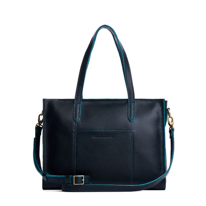 Boreal*East/West | Structured wide tote bag with overlapping panels and crossbody strap