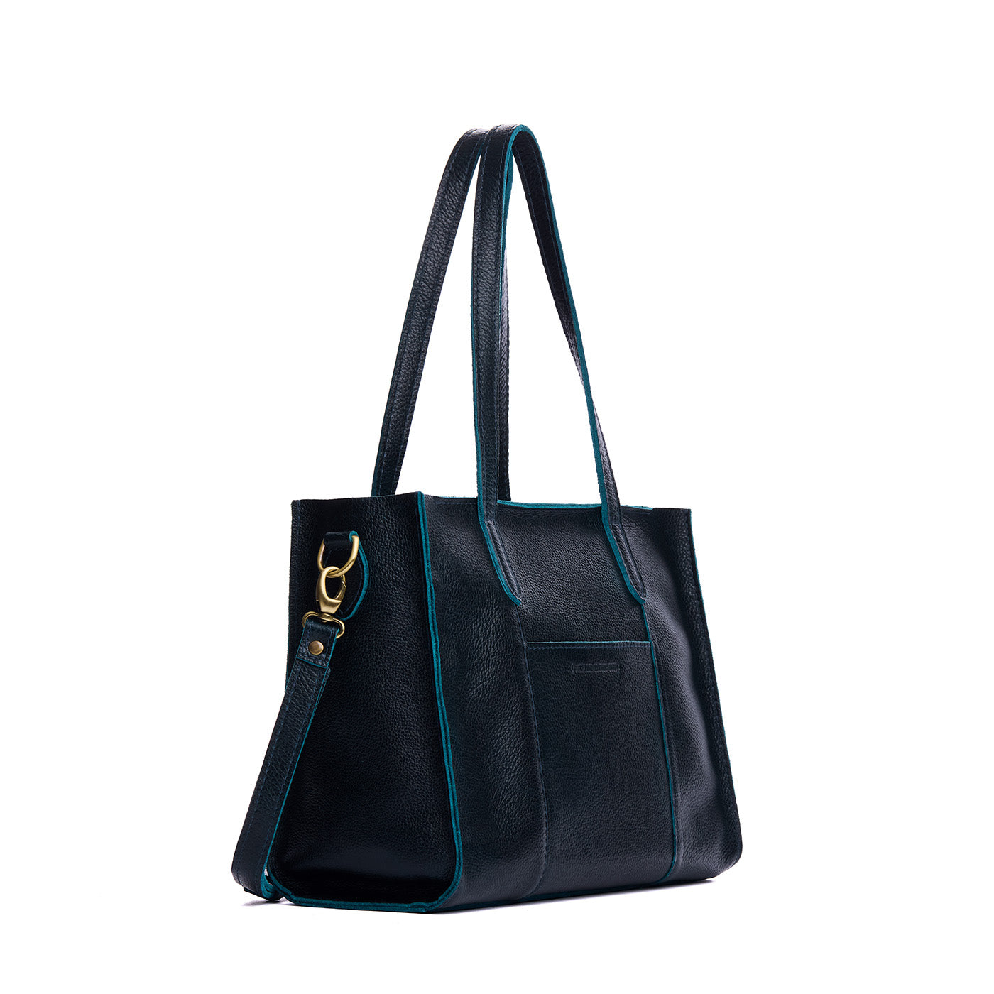 Boreal*East/West | Structured wide tote bag with overlapping panels and crossbody strap