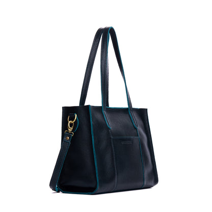 Boreal*East/West | Structured wide tote bag with overlapping panels and crossbody strap
