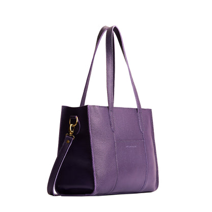 Empire*East/West | Structured wide tote bag with overlapping panels and crossbody strap