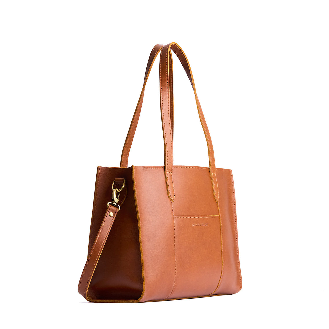 Honey*East/West | Structured wide tote bag with overlapping panels and crossbody strap