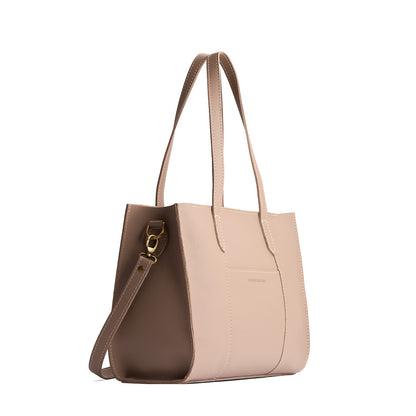 Stone*East/West | Structured large tote bag with overlapping panels and crossbody strap