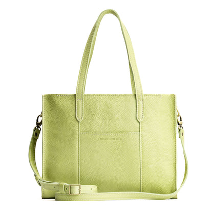 Sugar Snap*East/West | Structured wide tote bag with overlapping panels and crossbody strap