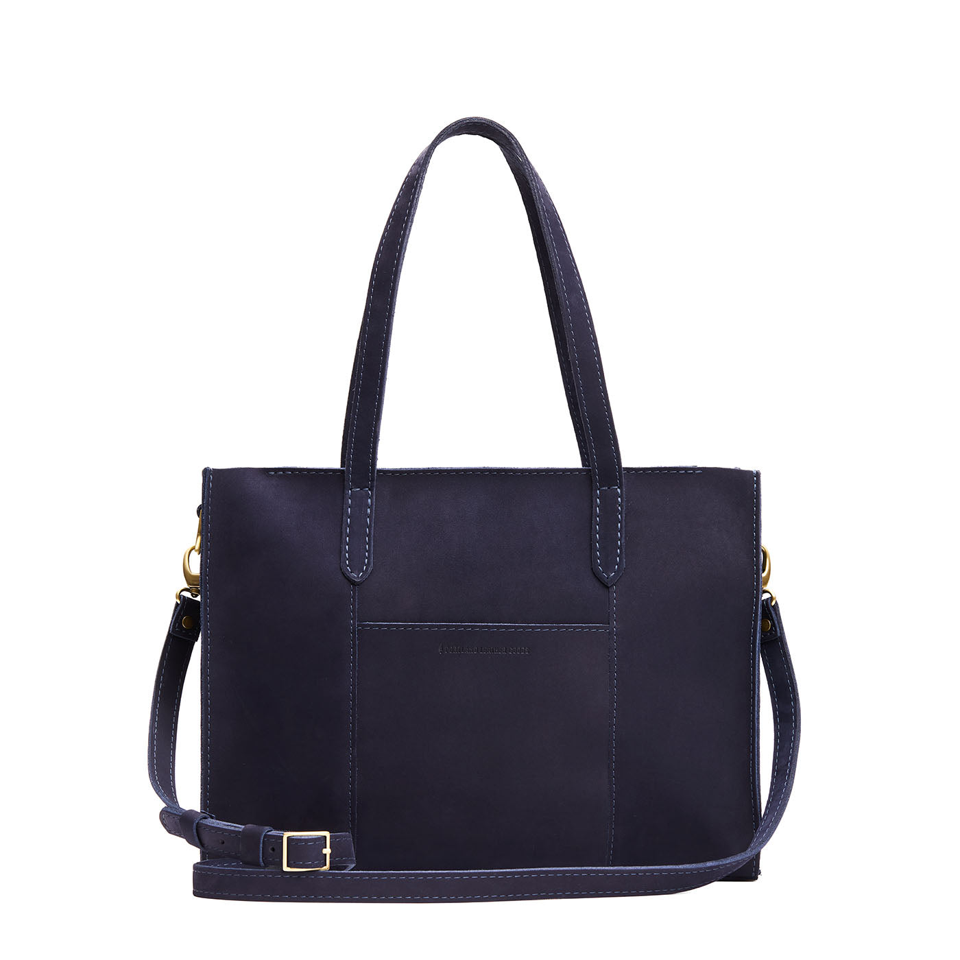 Velvet Blue*East/West | Structured wide tote bag with overlapping panels and crossbody strap