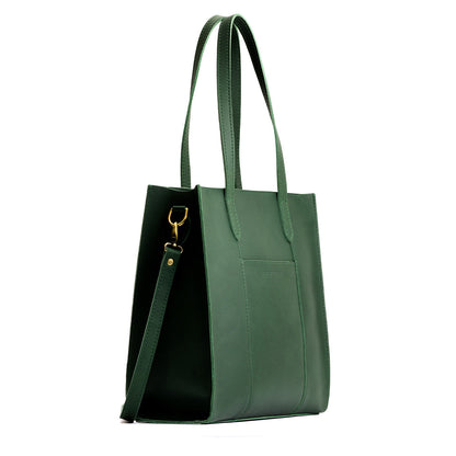 Aruba*North/South | Structured large tote bag with overlapping panels and crossbody strap