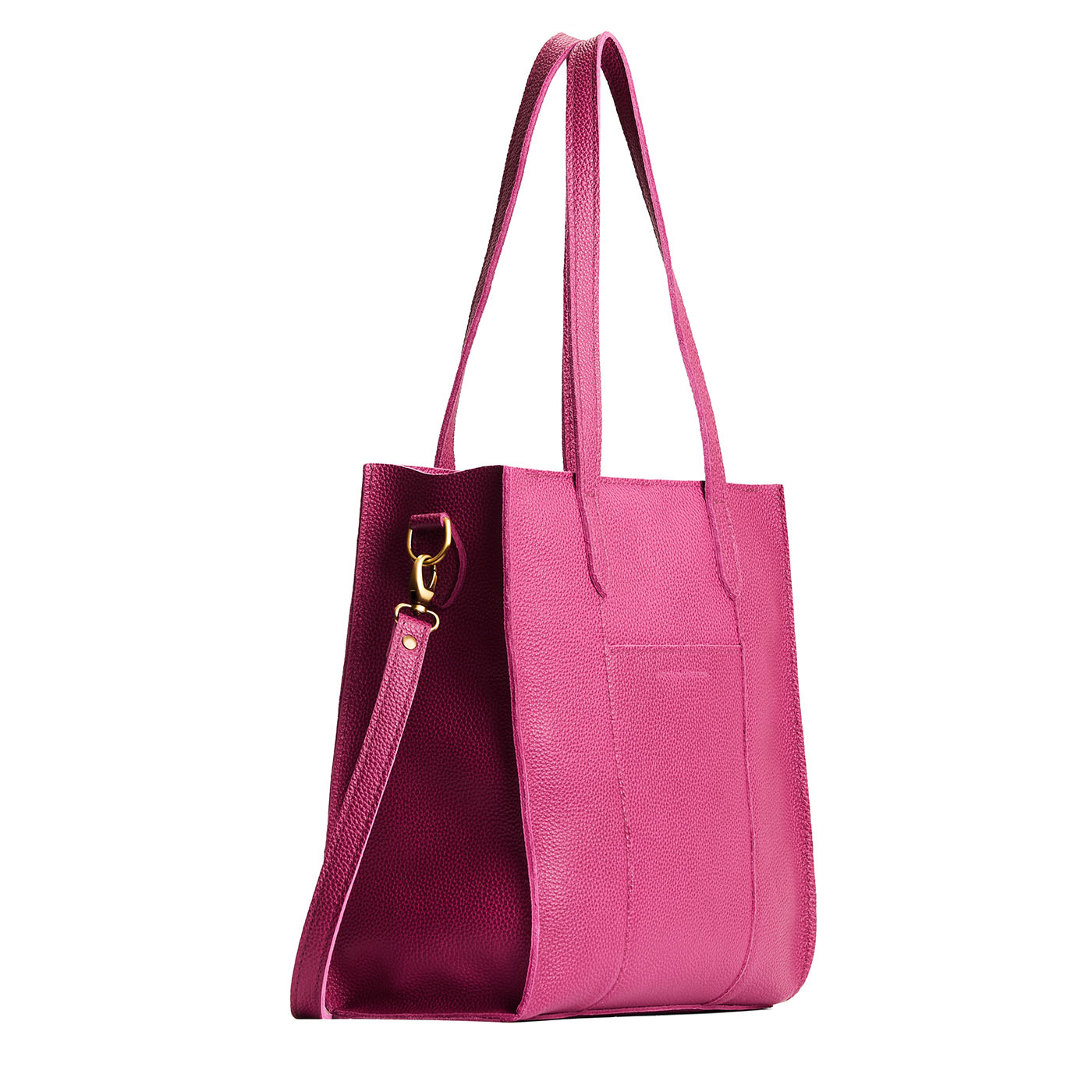 Cosmo*North/South | Structured large tote bag with overlapping panels and crossbody strap