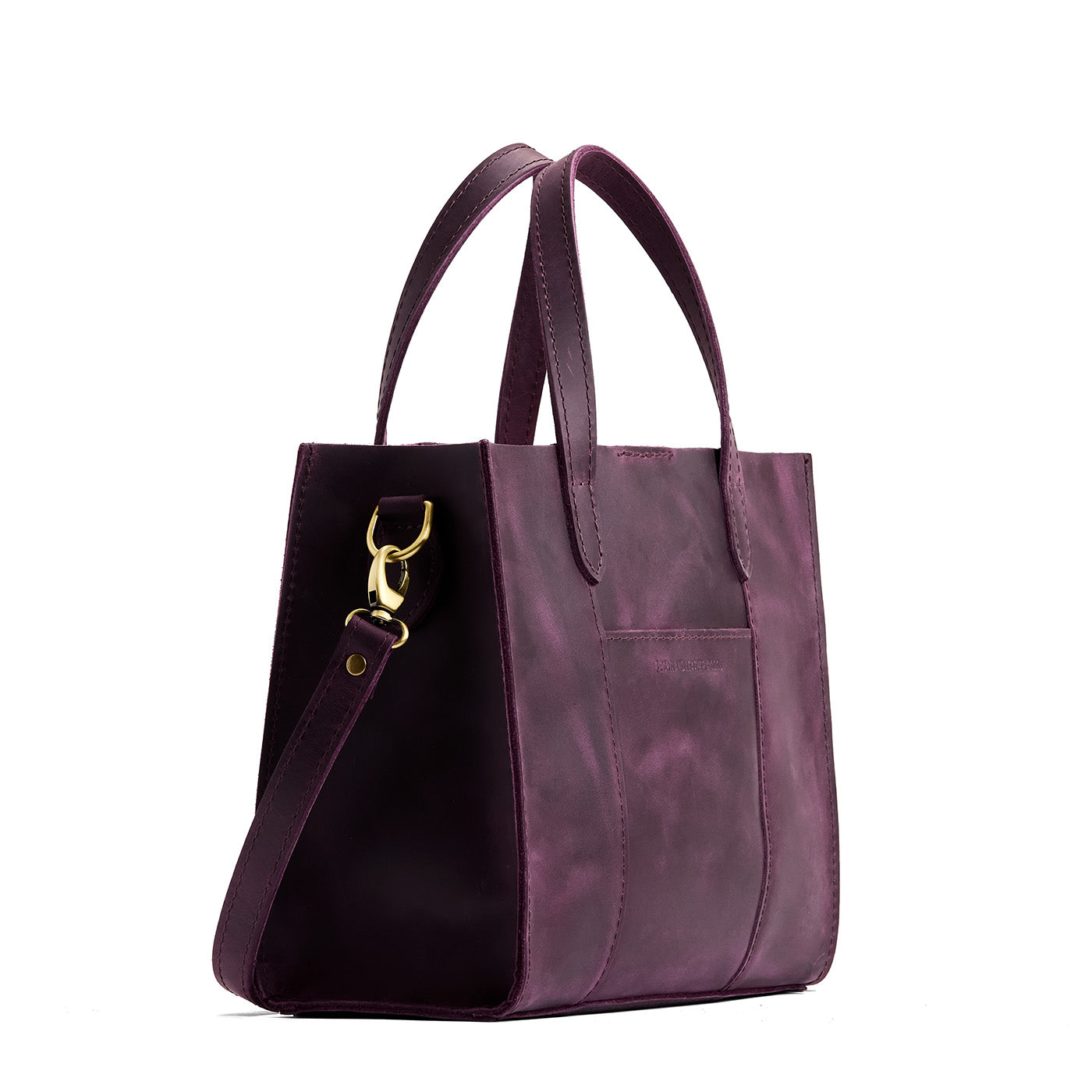 Larkspur | Structured mid-size tote bag with overlapping panels and crossbody strap