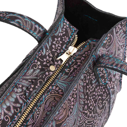 Masquerade*Zipper | Structured mid-size tote bag with overlapping panels and crossbody strap
