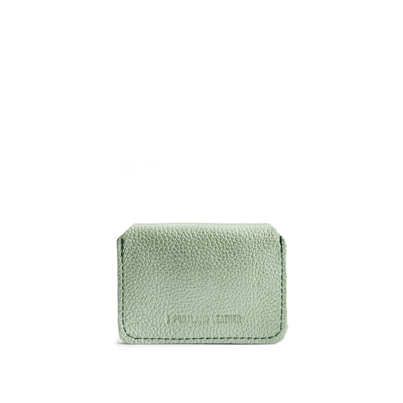 Beetle | Backside of small leather wallet with debossed PLG logo
