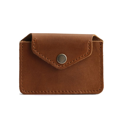 English Tan | Small leather wallet with snap closure