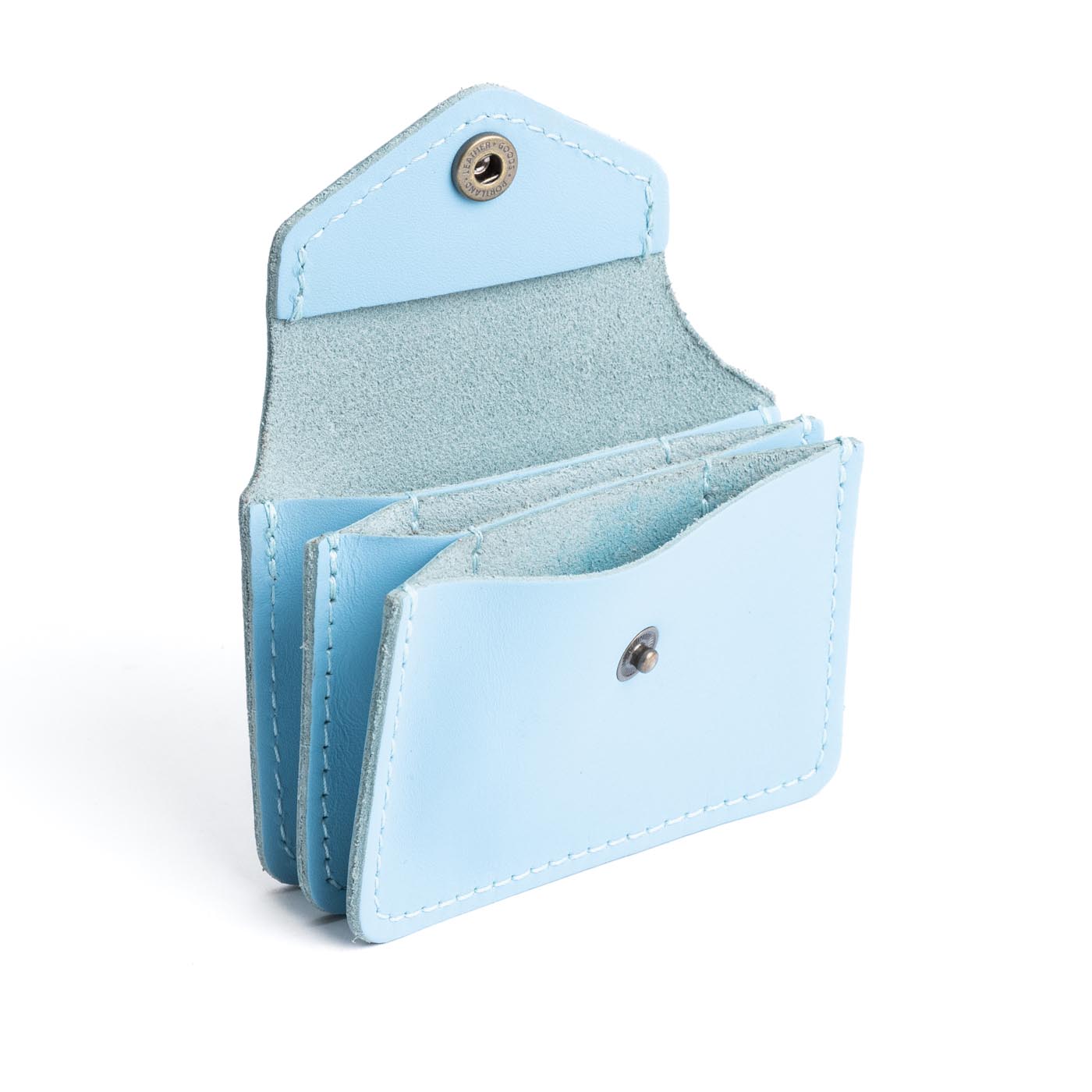 Glacial Blue*Plus | Small leather wallet with snap closure