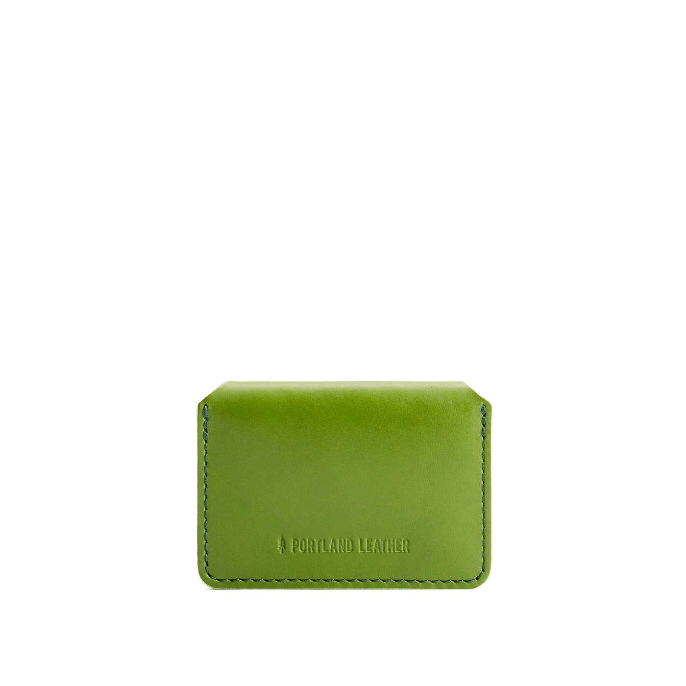 Green Apple | Small leather wallet with snap closure