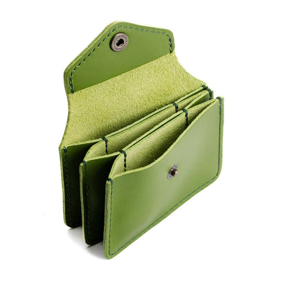 Green Apple*Plus | Small leather wallet with snap closure