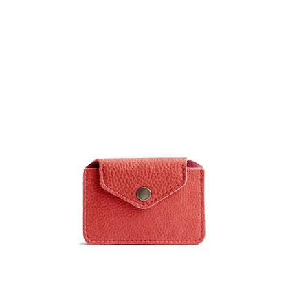 Watermelon | Small leather wallet with snap closure